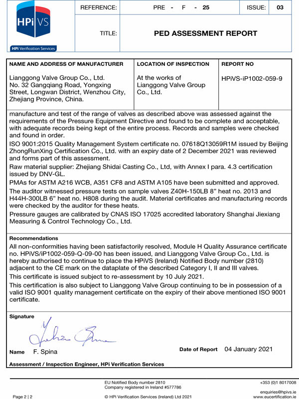 PED Evaluation Report